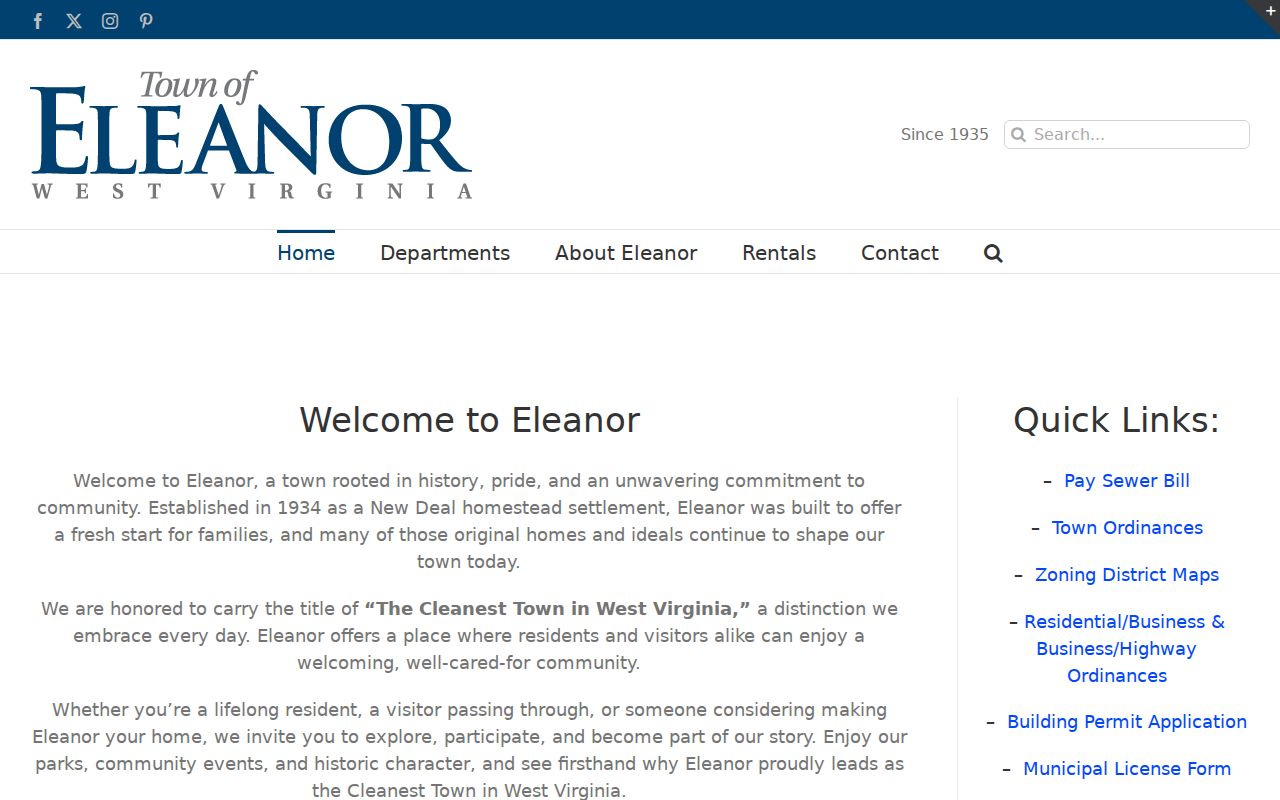 Eleanor Town Hall police and municipal criminal records contact