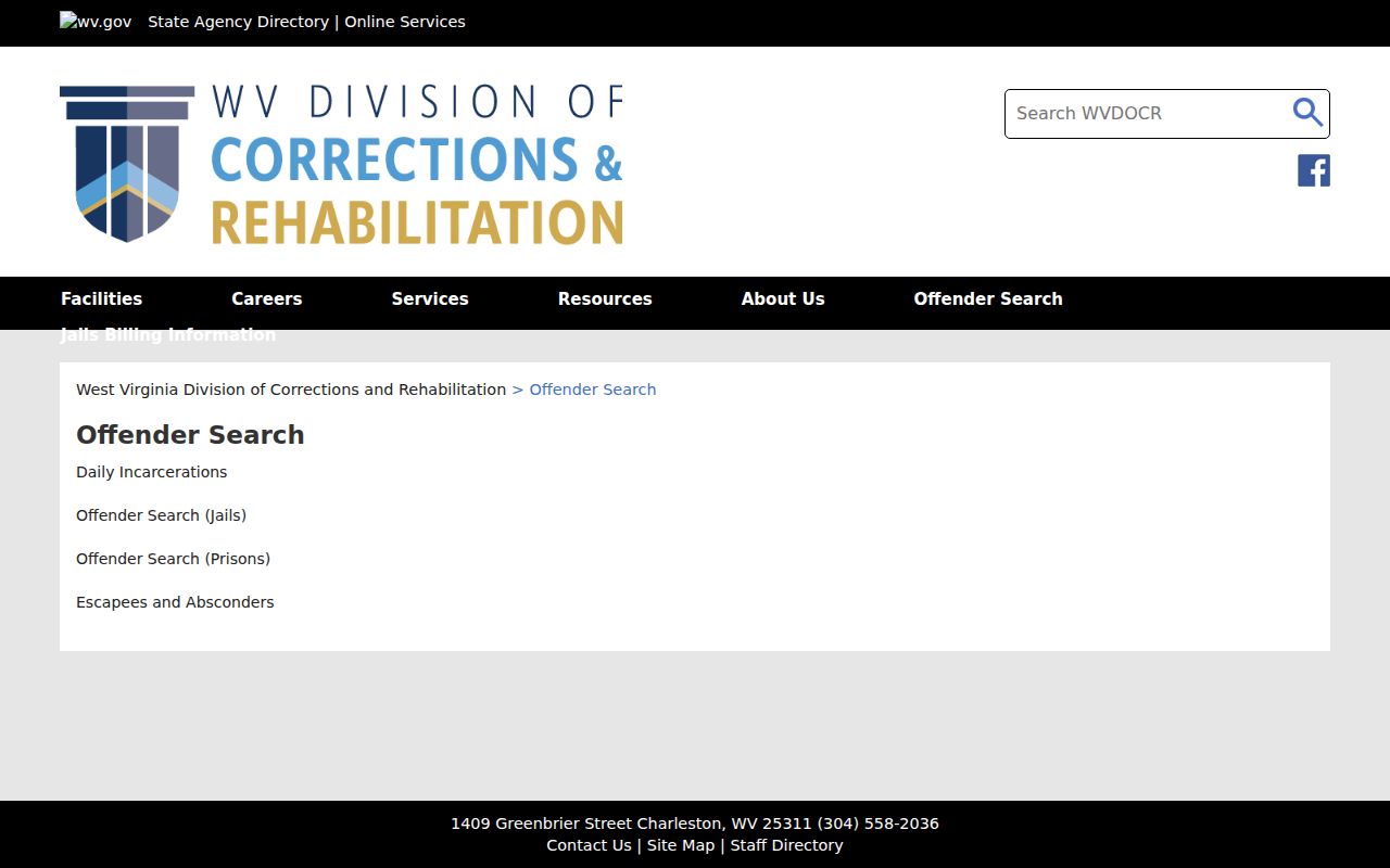 Putnam County arrest history search through WVDCR