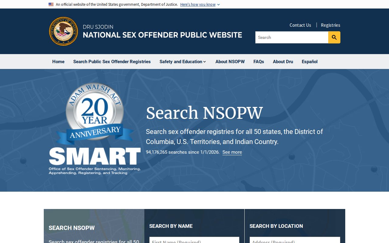 National registry layer for a Putnam County sex offender check